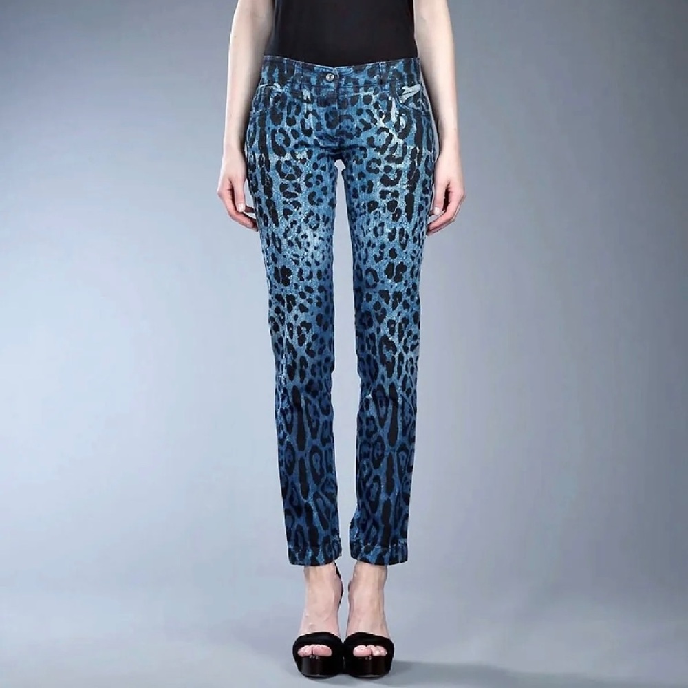 ⚜️$1,295 Retail Dolce & Gabbana Leopard Print Distressed Jeans⚜️ - Picture 3 of 16